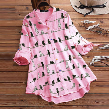 Margery blúzka s potlačou mačiek - štýlová a zároveň hravá