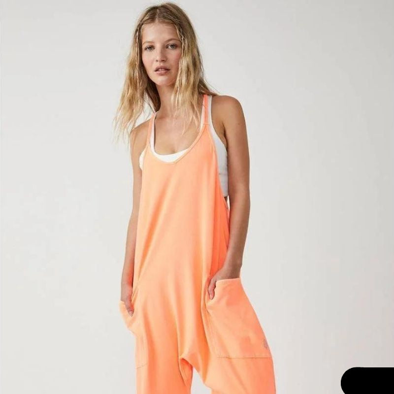 Damen Oversized Jumpsuit – Lockerer Sommer-Overall mit Spaghettiträgern