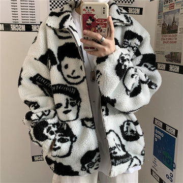 Jiji - Wintermantel mit Cartoon-Print