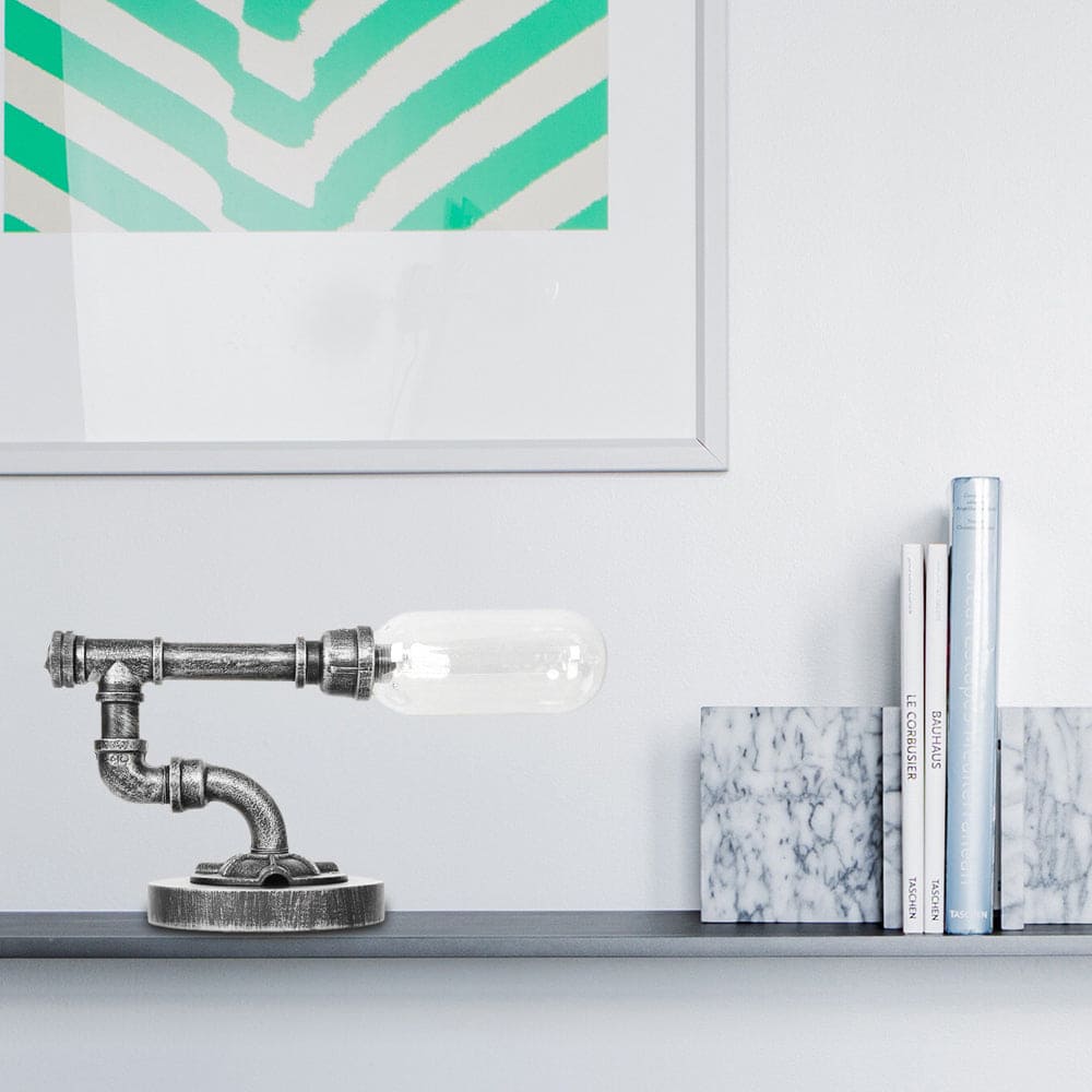 GlowAmber - stolná lampa z číreho skla s tienidlom