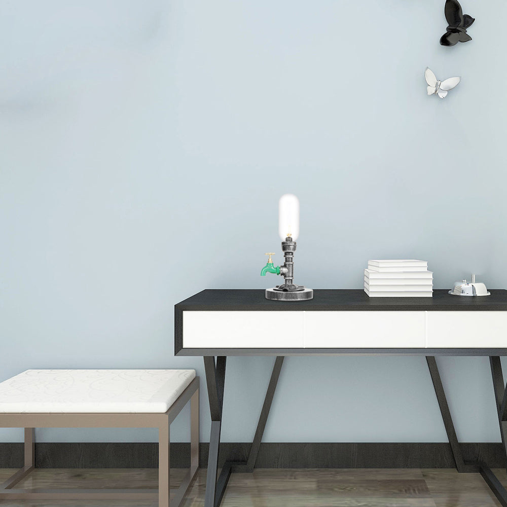 GlowAmber - stolná lampa z číreho skla s tienidlom