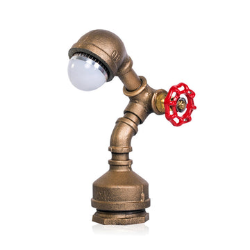 GlowBot - Steampunk Messing Roboter Licht mit Drehventil Schalter