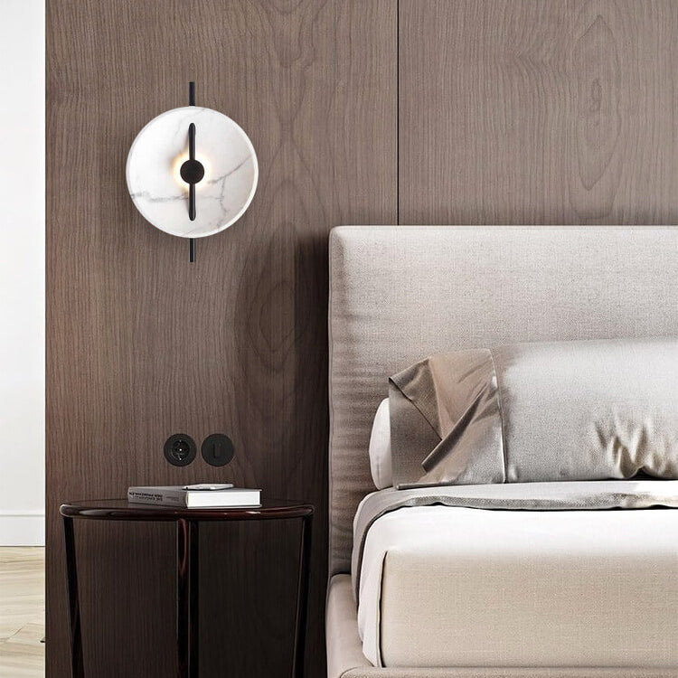 LumiSphere - Elegantné okrúhle LED nástenné svietidlo z živice a mramoru