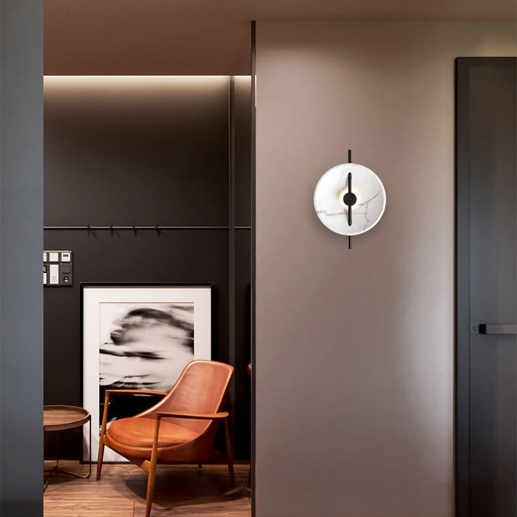 LumiSphere - Elegantné okrúhle LED nástenné svietidlo z živice a mramoru