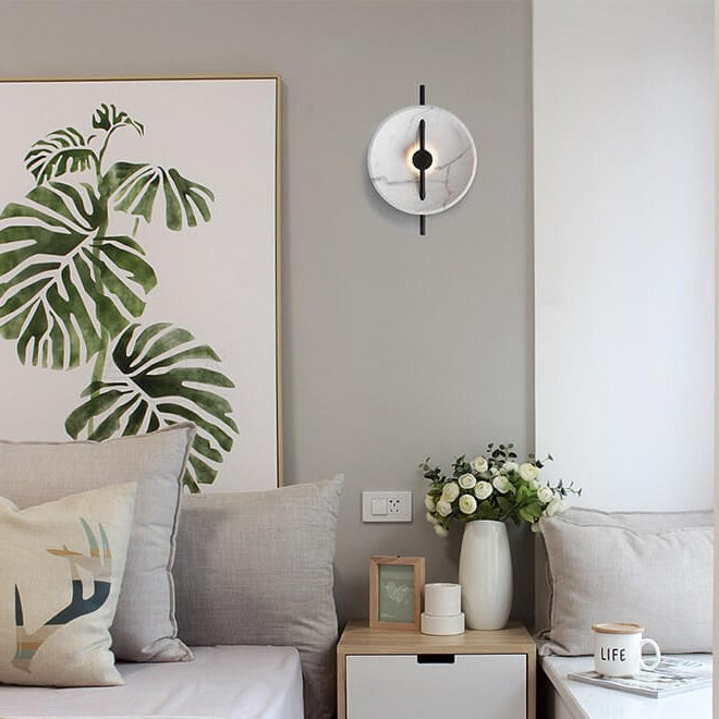 LumiSphere - Elegantné okrúhle LED nástenné svietidlo z živice a mramoru