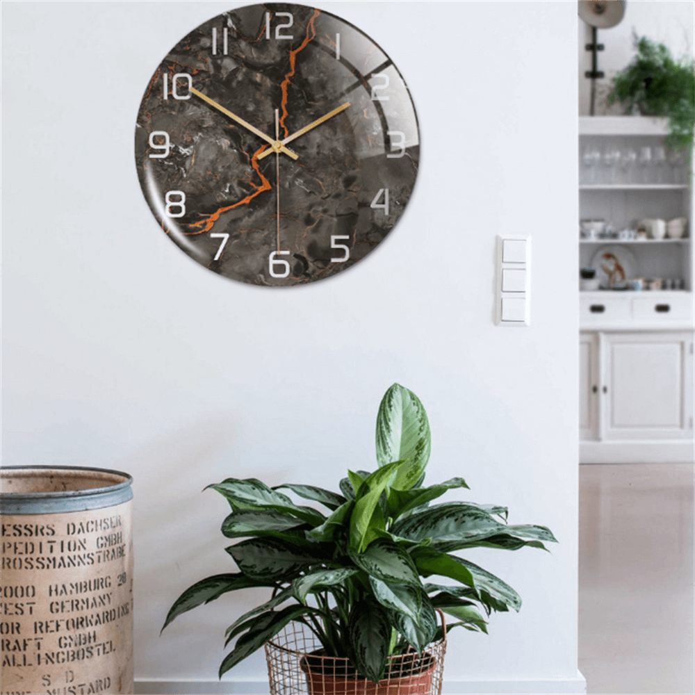MarbleTime – Nástenné hodiny s mramorovým dizajnom – Tichá moderná bytová dekorácia