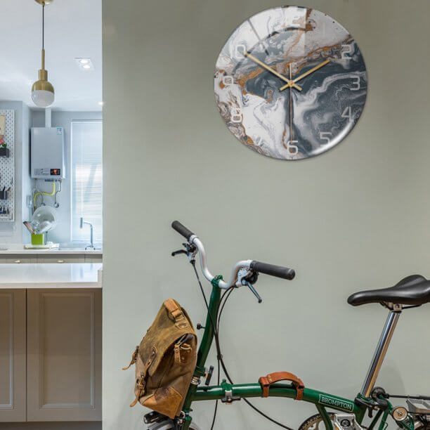 MarbleTime – Nástenné hodiny s mramorovým dizajnom – Tichá moderná bytová dekorácia