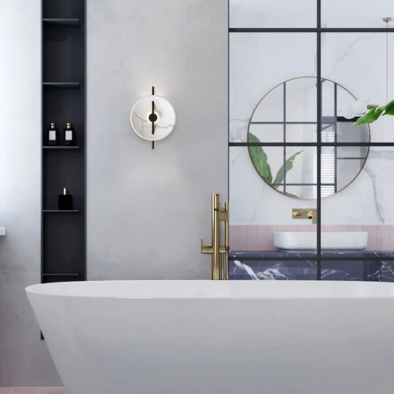 LumiSphere - Elegantné okrúhle LED nástenné svietidlo z živice a mramoru