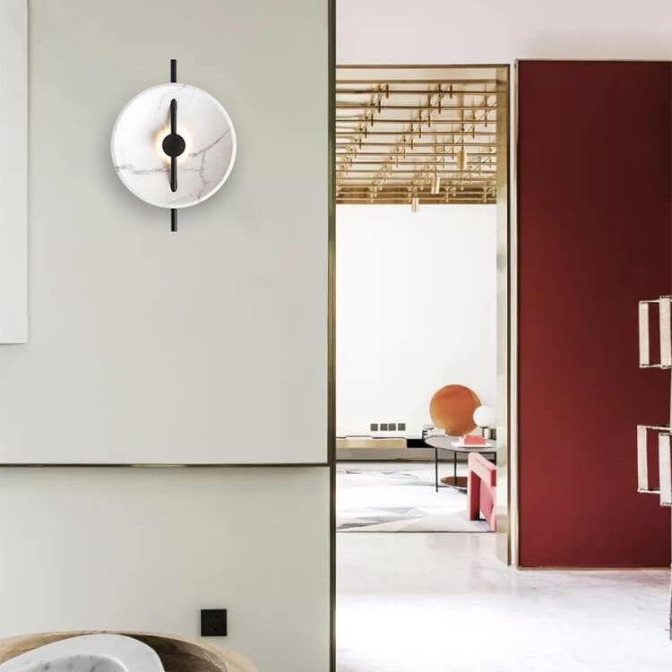 LumiSphere - Elegantné okrúhle LED nástenné svietidlo z živice a mramoru