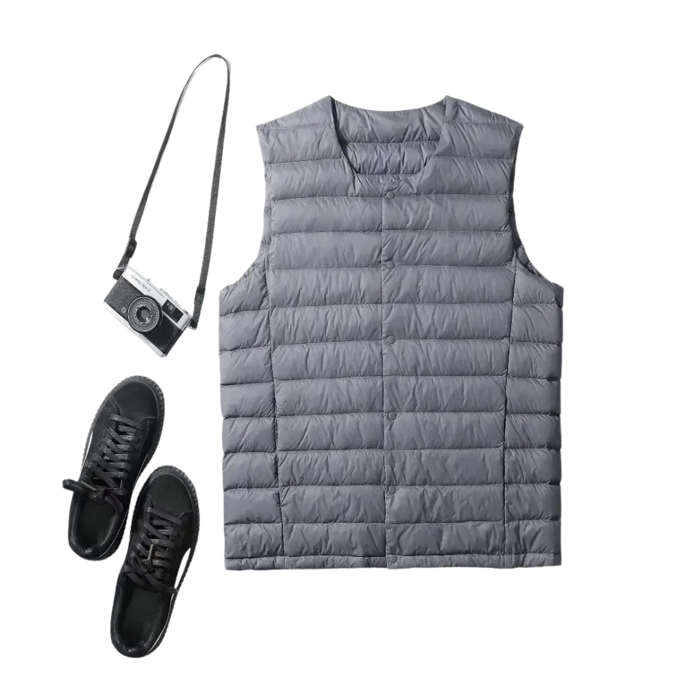 Pánska bezrukávová páperová vesta – ultralight, teplá, skladná na jeseň/zimu