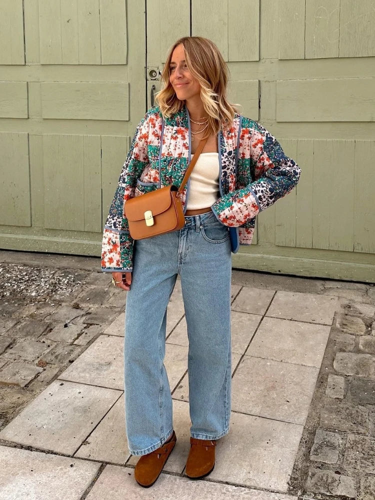 Wilmi jakke - stilfuld patchwork vendbar jakke til enhver lejlighed