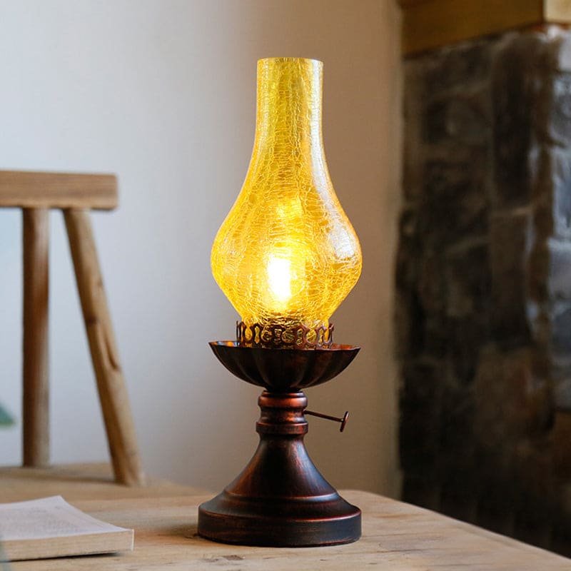 GlowThijs - Craykle sklenený tienidlo na lampu petrolej retro nočný stolík