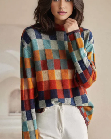 Devako Madi - Kasjmire Luxe Patchwork-rullekravepullover