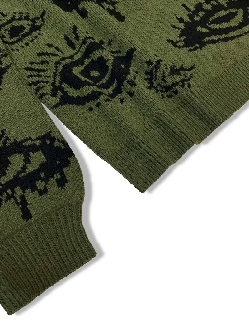 Eve Eyes Muster pulóver s okrúhlym výstrihom | Módny a pohodlný