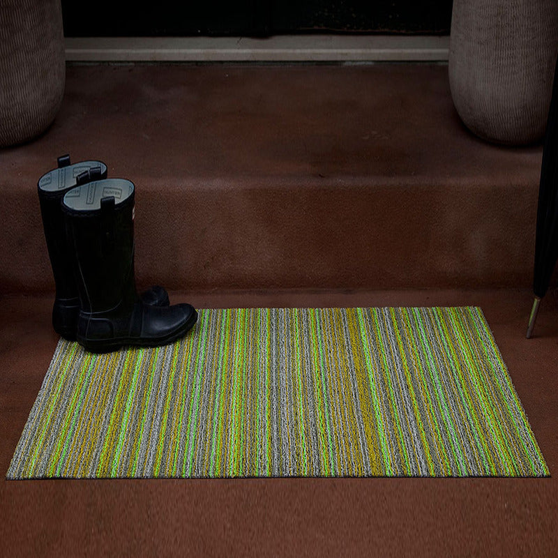 Tapis shag à rayures fines pour intérieur/extérieur