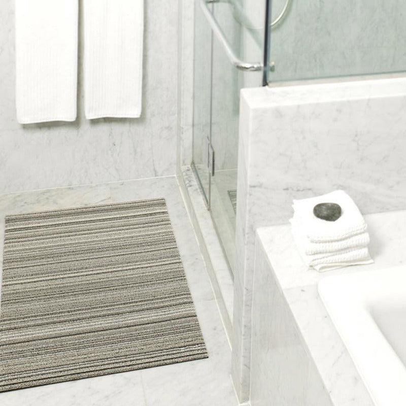 Tapis shag à rayures fines pour intérieur/extérieur