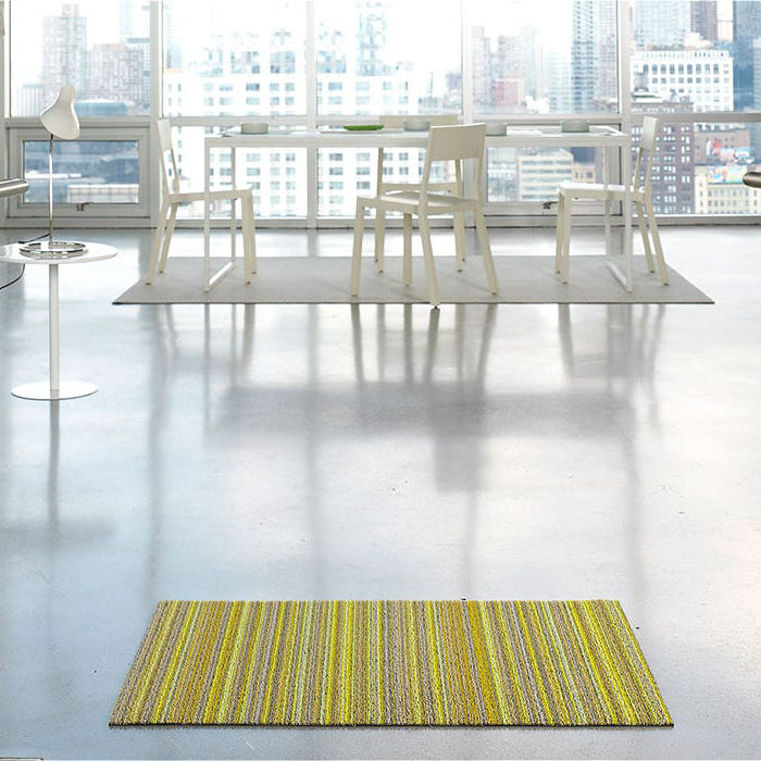 Tapis shag à rayures fines pour intérieur/extérieur