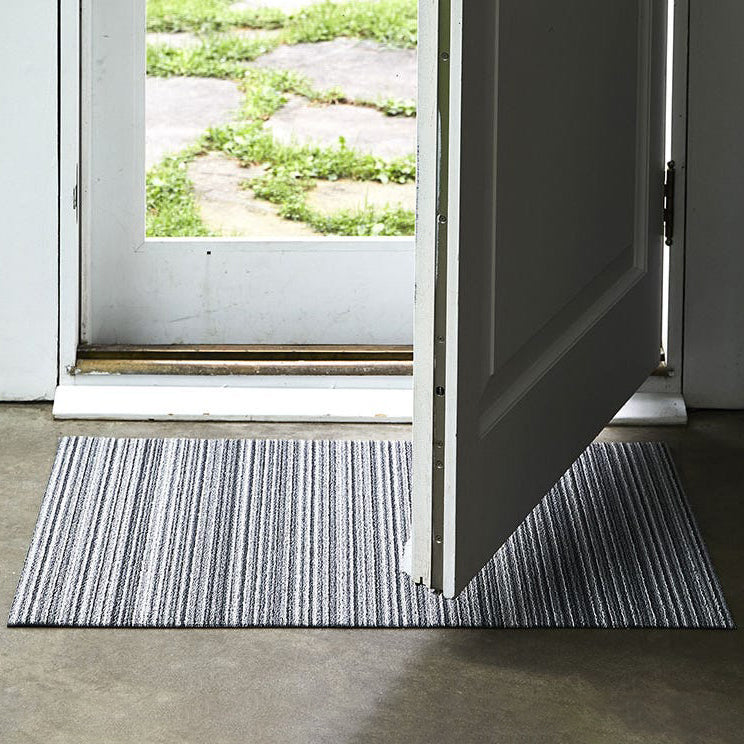 Tapis shag à rayures fines pour intérieur/extérieur