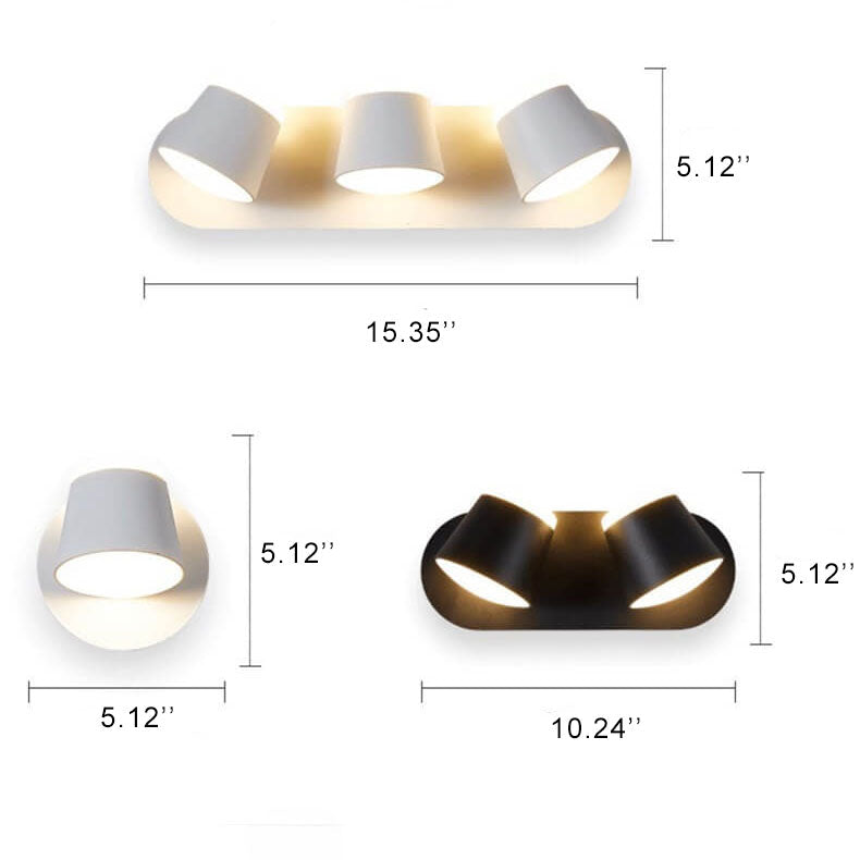 Nordic otočné valcové LED nástenné svietidlo 1/2/3 plamene