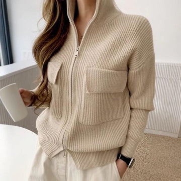 Kuscheliger Strickpullover mit Reißverschluss - Teagan