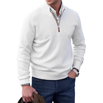 Maglione in cashmere da uomo con cerniera – pregiato maglione a collo alto