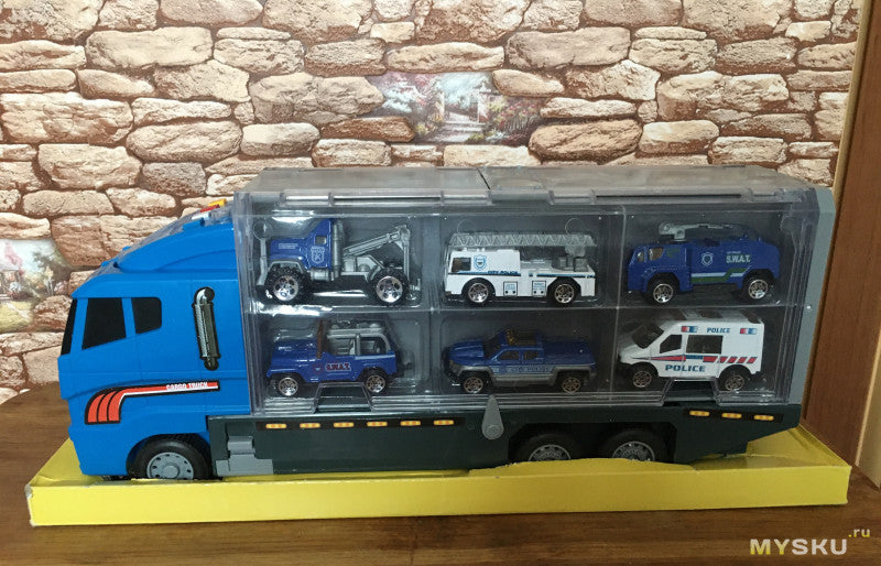 BuildMaster – stavebná hračka vozík sada s sklápacím vozíkom, žeriavom a rýpadlom