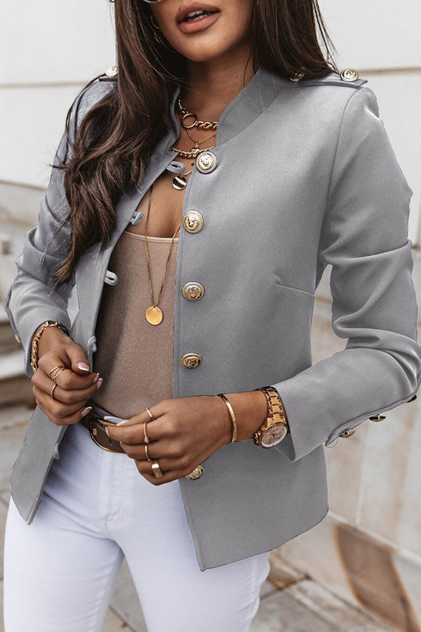 Willene Blazer - Blazer élégant à double boutonnage avec boutons dorés