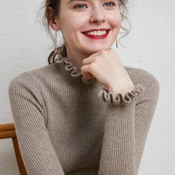Laura – Maglione dolcevita donna in 100 % cashmere, elegante e morbido