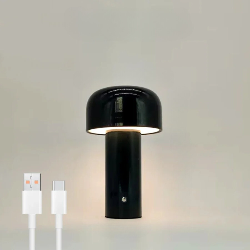Nabíjateľná LED stolná lampa v tvare huby
