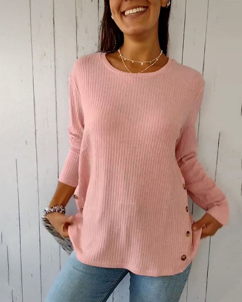 Devako Ulla - camicetta a maniche lunghe con scollo rotondo