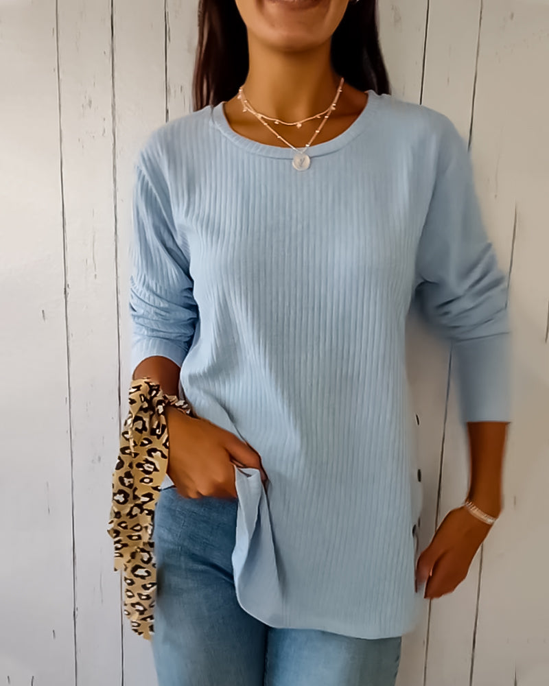 Devako Ulla - camicetta a maniche lunghe con scollo rotondo