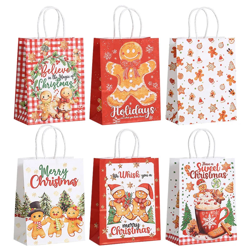 6 stuks gemengde kerst snoepdozen met sneeuwpop en peperkoek 0