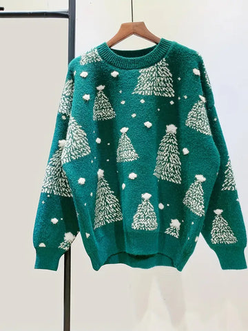 Bea | Pullover med juletræsmønster til et festligt look