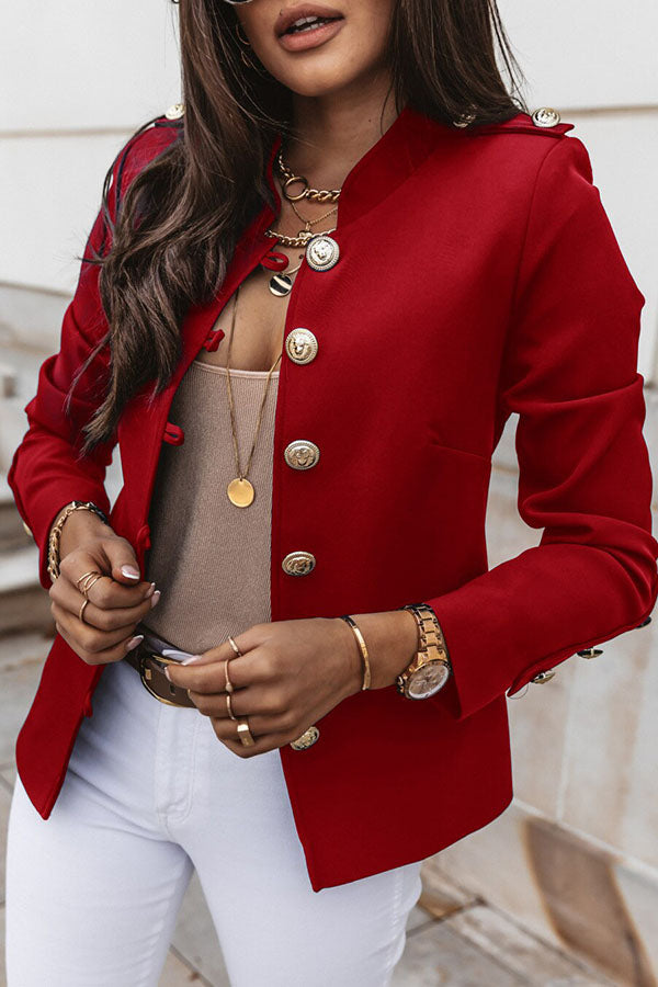 Willene Blazer - Blazer élégant à double boutonnage avec boutons dorés