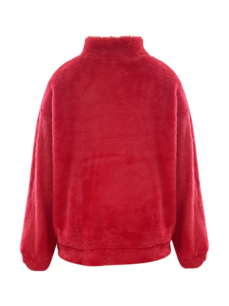 Ina flísový pulóver s perlami a okrúhlym výstrihom | Štýlová a pohodlná móda