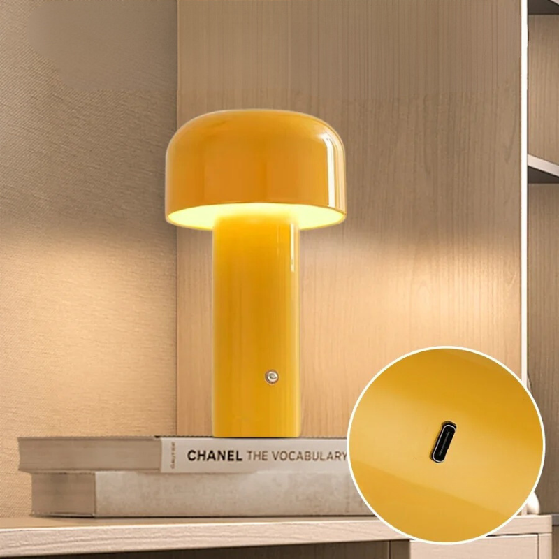 Nabíjateľná LED stolná lampa v tvare huby