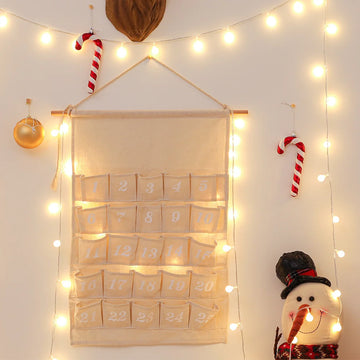 FestivityHome – Adventskalender mit 24 Taschen aus Baumwolle – personalisierbar