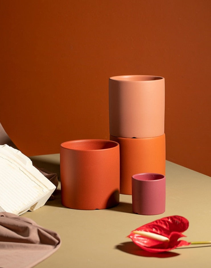 Floriva – keramická kvetináč s podmiskou, ručne maľovaný, farebný