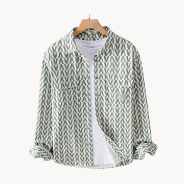 Camicia di cotone Kjell | Design patchwork e stampe geometriche