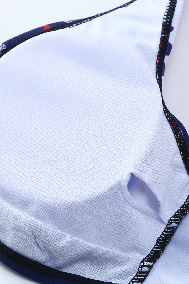 Dámska bikini súprava – kvetinový vzor, halterneck a vystužené košíčky