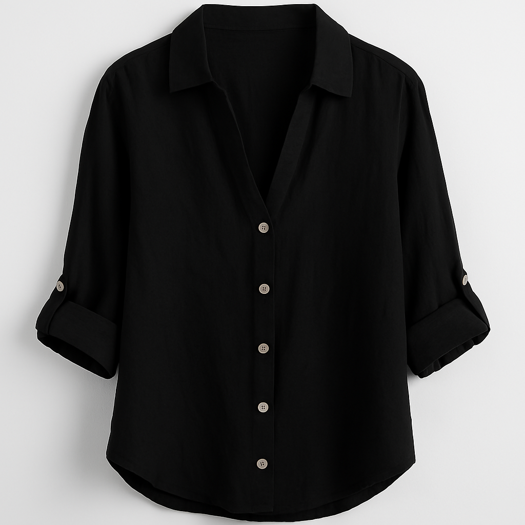 Dámská halenka s límečkem a knoflíky – volná a všestranně kombinovatelná