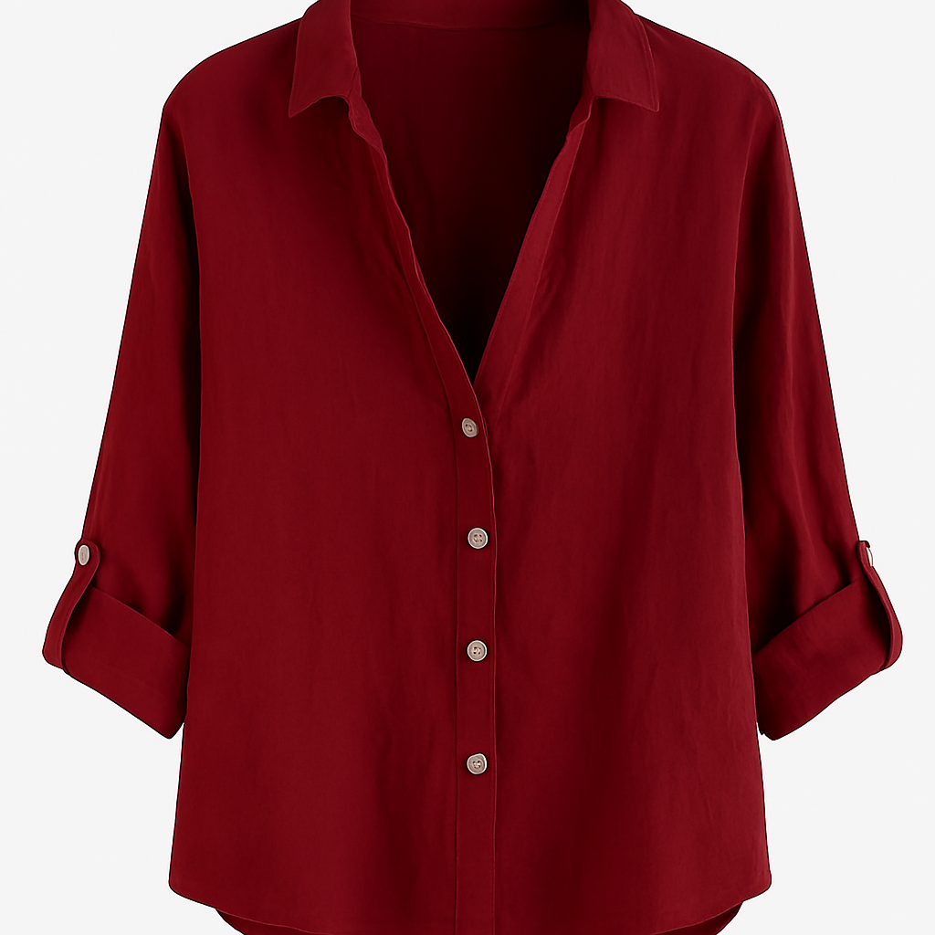 Dámská halenka s límečkem a knoflíky – volná a všestranně kombinovatelná