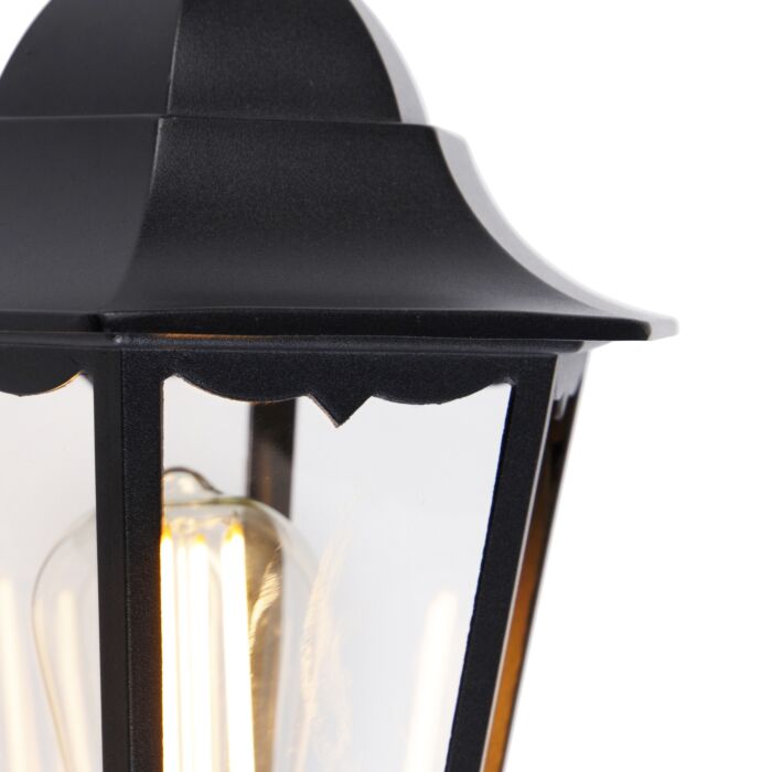 GlowWatch - Vonkajšia nástenná lampa čierna s pohybovým senzorom