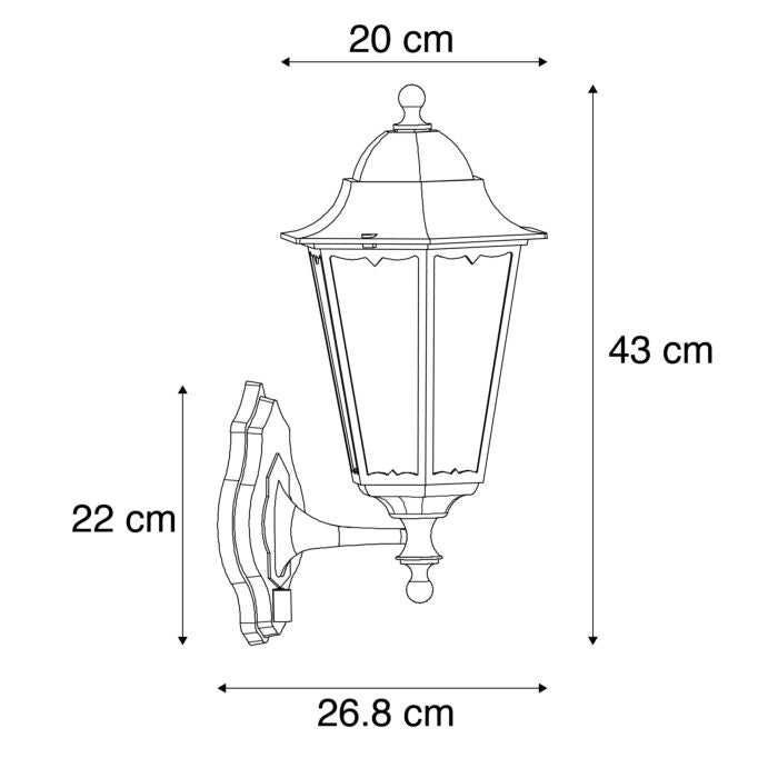 GlowWatch - Vonkajšia nástenná lampa čierna s pohybovým senzorom