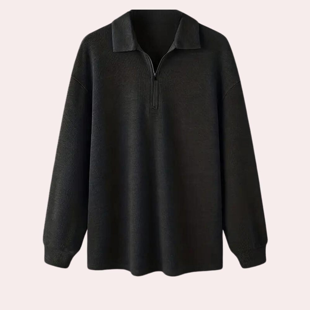 Cajetan - pulóver s rebrovaným zipsom pre mužov