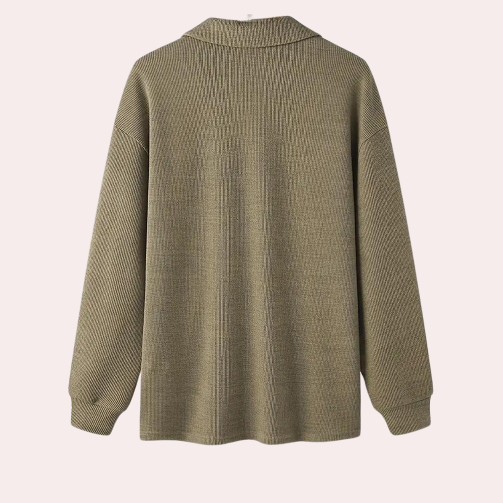 Cajetan - pulóver s rebrovaným zipsom pre mužov