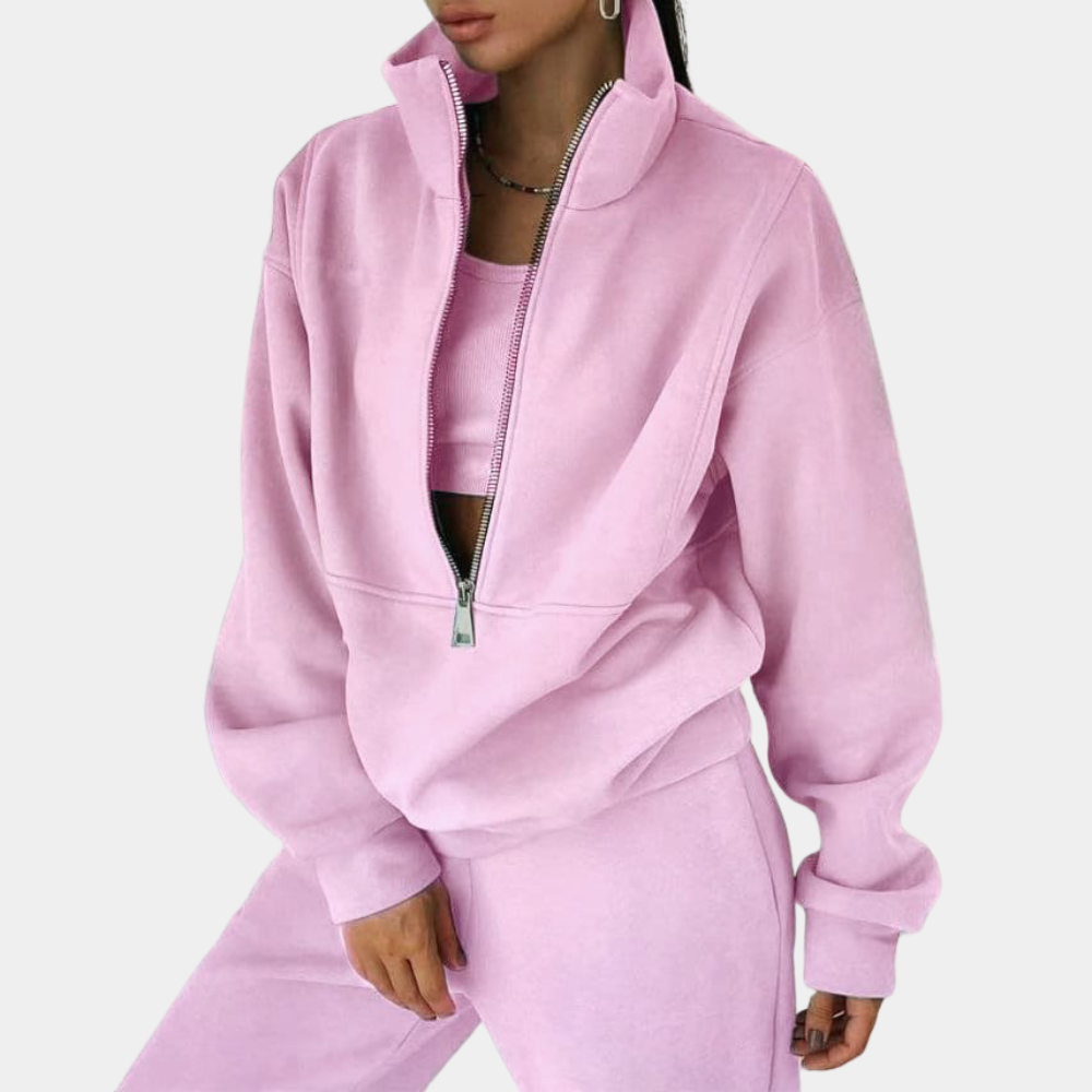 ActiveWear - Ensemble d'entraînement stylé avec pull et fermeture éclair pour femmes