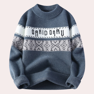 Mikolaj - Strickpullover mit geometrischem Muster für Männer