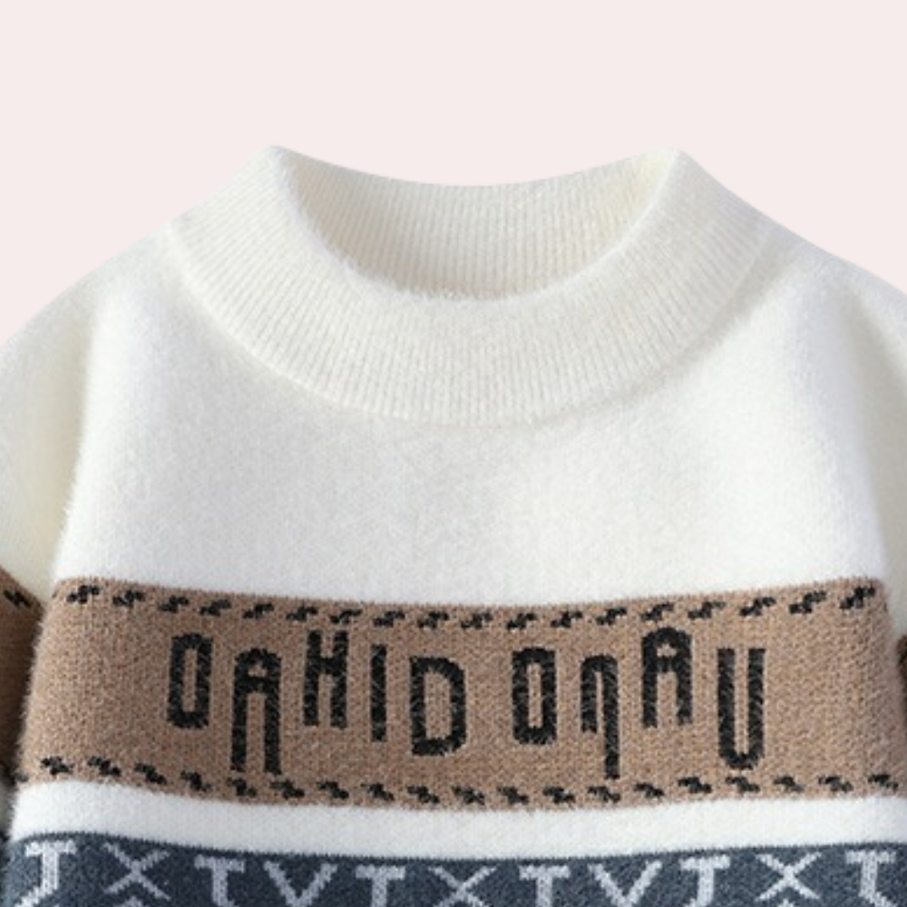 Mikolaj - pletený sveter s geometrickým vzorom pre mužov