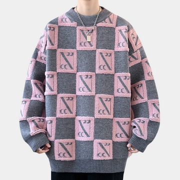 Andrej - Eleganter karierter warmer Pullover für Männer